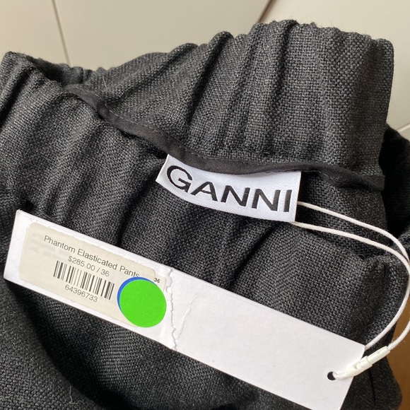 NWT GANNI Grey Elasticized Suiting Trousers (Size 36 EU) - Picture 5 of 6